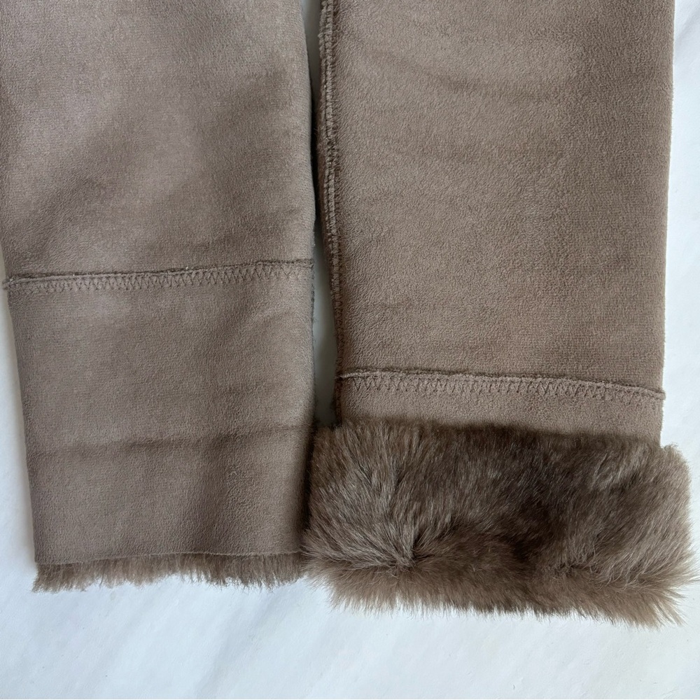 Pinko Faux Fur Suede Coat Cream Size Medium - Picture 5 of 17